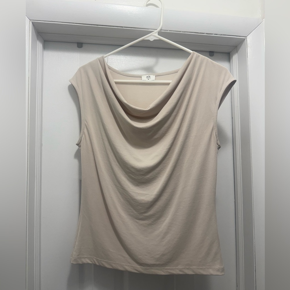 NLT Sato Cowl Neck Top in Oat